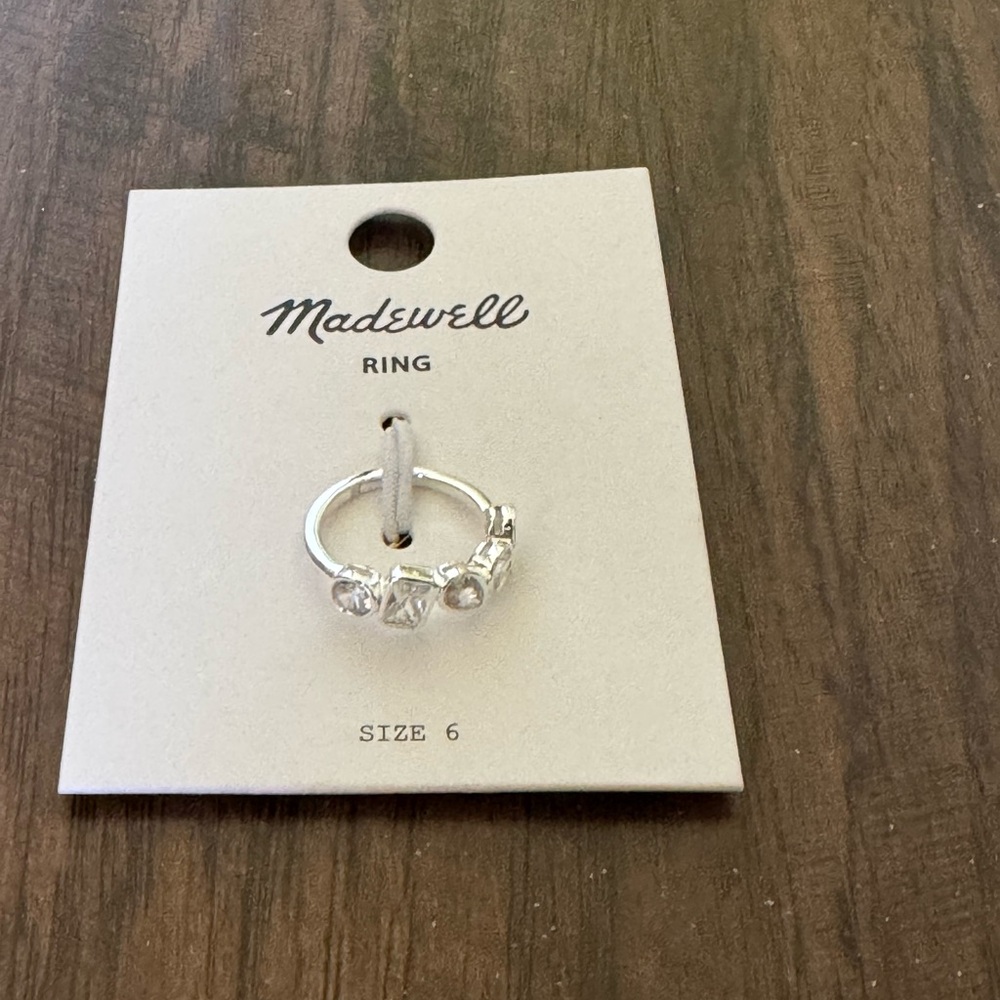 Madewell mixed - cut crystal cluster half eternity ring